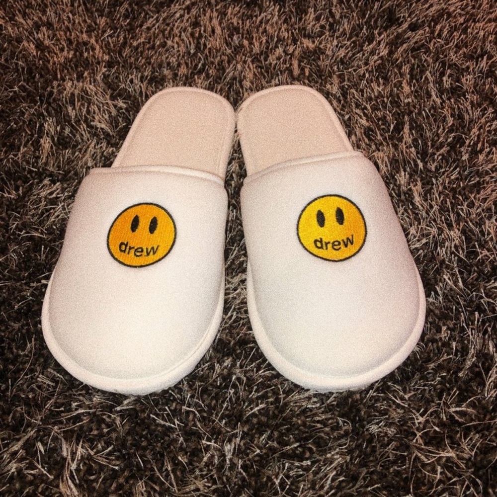 Authentic white Drew House slippers